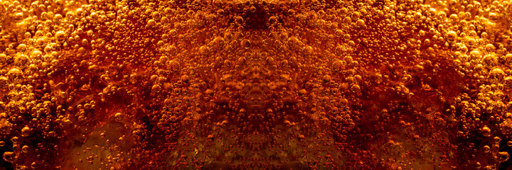 Wall Mural - Cola with Ice. Food background ,Cola close-up ,design element. Beer bubbles macro,Ice, Bubble, Backgrounds, Ice Cube, Abstract Backgrounds