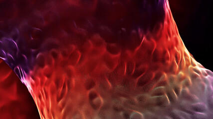 Poster - Abstract rotating liquid vortex of red and purple colors, seamless loop. Motion. Swirling spinning tornado with ripples.