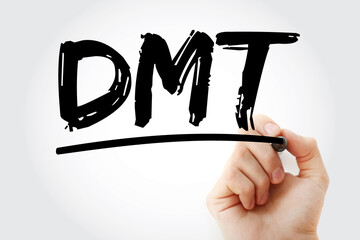 Poster - dmt - dry metric ton acronym with marker, business concept background