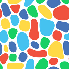 abstract kids vector pattern. seamless background with colorful organic shapes. hand drawn pattern d