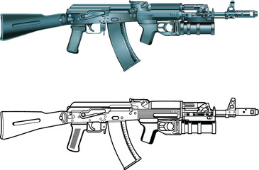 Sticker - assault rifle with grenade launcher