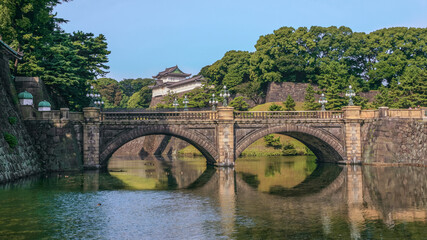 The Imperial Palace in Tokyo. The bridge leading to the palace.