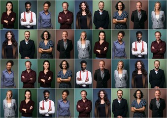 Canvas Print - Group of beautiful people in front of a background