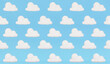 Background Room Kids - Clouds blue - Illustration - 3D Representation. Bedtime
