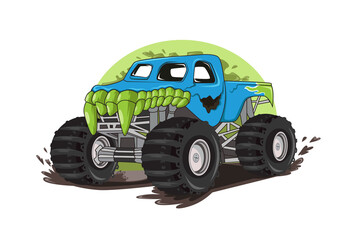 Wall Mural - truck monster character illustration vector