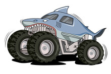 Shark Monster Truck Vector