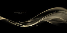 Golden Wave Background, Luxury Gold Lines