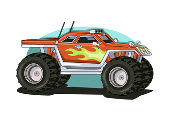 Sticker - monster truck off road illustration vector