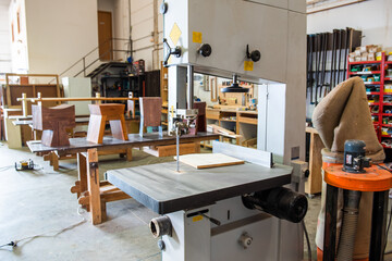 panel cutting machine in a carpentry workshop