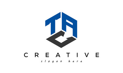 TAC letters creative logo with hexagon	