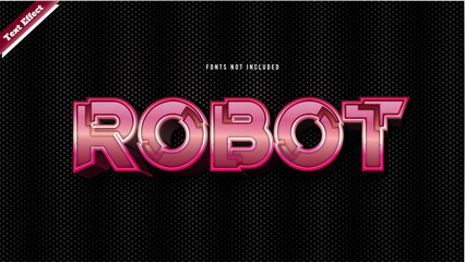 Robot text effect design vector. editable 3d text