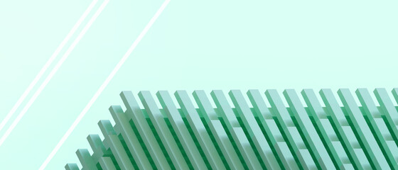 Aufkleber - Abstract Background. Modern Architecture Facade futuristic and Creative idea Digital and Business concept for Success on green. poster, Card ,Copy Space, banner ,work, website, digital -3d Rendering