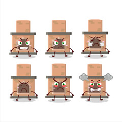 Sticker - House fireplaces cartoon character with various angry expressions