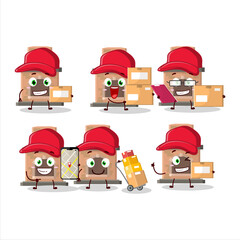 Poster - Cartoon character design of house fireplaces working as a courier