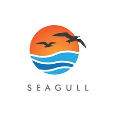 Wall Mural - Seagul bird illustration