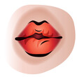 lips with the red lipstick vector