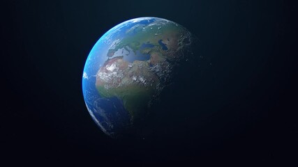 Wall Mural - Seamless loop animation of rotating realistic planet Earth in space
