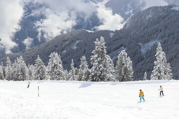 Canvas Print - Skiing in Austria - Zillertal