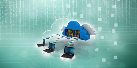 Poster - 3d rendering computer folder network 