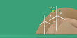 © ink drop - Sustainable energy wind turbine in an eco cardboard landscape. 3D Rendering