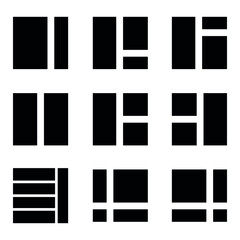 Web interface layout Black flat icon vector