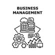 © vectorwin - Business Management Planning Vector Icon Concept. Business Management And Monitoring Working Process. Cloud Digital Technology For Storaging Company Information And Documentation Black Illustration