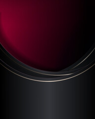 Canvas Print - Abstract illustration with a gradient of red tint, gray oval curtains with a thin border