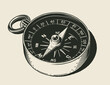Compass. Navigational device. Show side world, Isolated on background. Eps10 vector illustration.