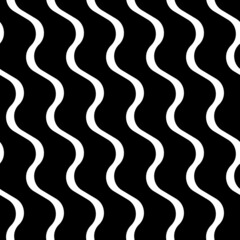 Wall Mural - Wavy lines seamless pattern. Angled jagged stripes ornament. Linear waves motif. Diagonal curves print. Striped background. Tilted broken line shapes wallpaper. Slanted zigzag stripe figures. Vector.