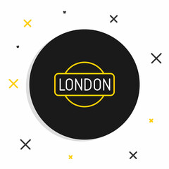 Wall Mural - Line London sign icon isolated on white background. Colorful outline concept. Vector