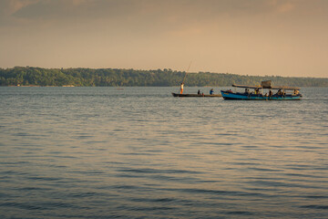 Wall Mural - Canoe trip through Astamudi Lake, Munroe Island