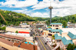 © mandritoiu - Aerial view of Gatlinburg above US-441. Gatlinburg is a popular mountain resort city in Sevier County, Tennessee, as it rests on the border of Great Smoky Mountains National Park.