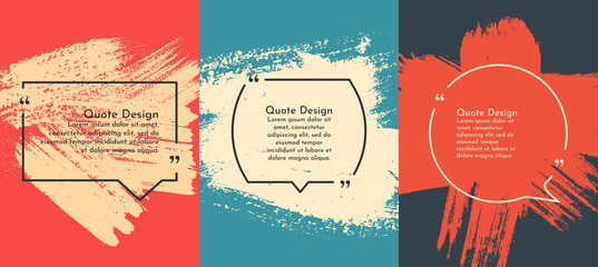 vector illustration. quote frames set. blank template. text in brackets. vintage background. banners