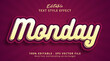 Editable text effect, Monday text on red velvet color style effect