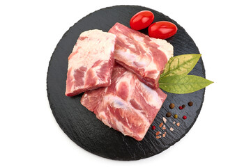 Wall Mural - Raw pork ribs. Raw meat, isolated on white background. High resolution image