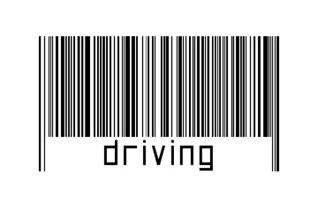 Barcode on white background with inscription driving below