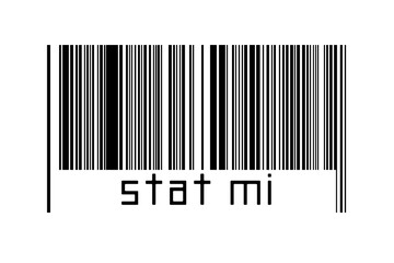 Barcode on white background with inscription stat mi below