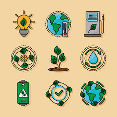 Poster - nine ecology icons