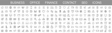 Thin Line Icons Big Set. Icons Business Office Finance Marketing Shopping SEO Contact. Vector Illustration