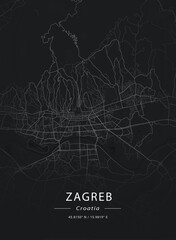 Wall Mural - Map of Zagreb, Croatia