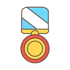 Wall Mural - Isolated medal icon First place Vector illustration