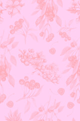  
Cherry fruits berries flowers leaves branch watercolor illustration hand drawn patern seamless clipart set. Print textiles harvest garden nature food diet vegetarianism vitamins