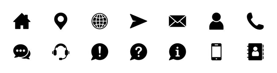 Poster - Contact us icon set. Web icon set. Website set icon vector	