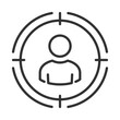 © Nobelus - Headhunting, user icon. Target audience. Customer, client targeting. Consumer centricity. Aim people sign