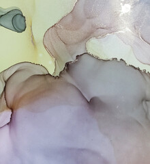  Alcohol Ink Painting. Oil Fluid Grunge Wall. Sea