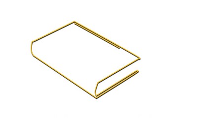 Wall Mural - Book, Holy bible outline self drawing animation. Golden line art.