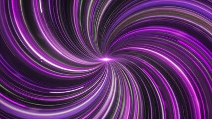 Poster - Futuristic background with a spinning colorful vortex, seamless loop. Animation. Rotating whirl with curved flowing beams.
