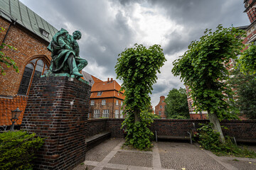 Emanuel Geibel Statue in Lübeck, Germany