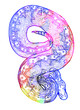 Royal python snake. Doodling coloring, meditative coloring. Patterns, dots, stripes. Cute animals.