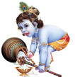 Indian God Lord Krishna High Resolution Illustration